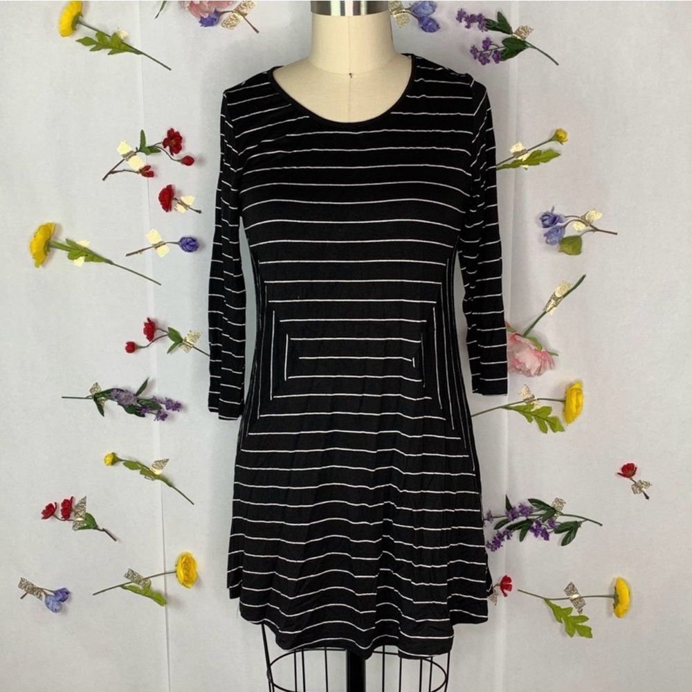 Comfy USA striped knit long sleeve dress